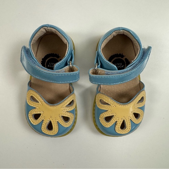 Livie & Luca “Petal” Classic Patent Leather Mary Jane in Daisy Blue - Picture 2 of 6